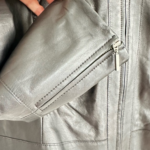 LAFAYETTE 148 New York BUTTERY SOFT BLACK LEATHER Full Zip JACKET 6 - Picture 9 of 10